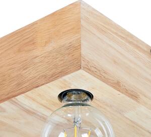 Vidiecke stropné svietidlo drevené 4-svetlé - blok