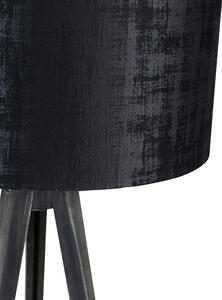 Stojacia lampa statív čierny s tienidlom čierny 50 cm - Tripod Classic