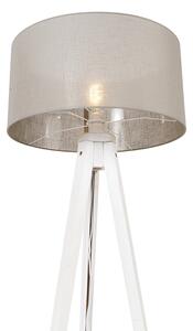 Moderná stojaca lampa statív biela s tienidlom tupá 50 cm - Tripod Classic