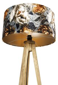 Vintage stojaca lampa tienidlo kvetinový dizajn 50 cm - Tripod Classic