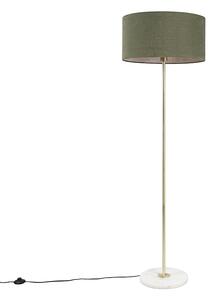 Stojacia lampa mosadz so zeleným tienidlom 50 cm - Kaso