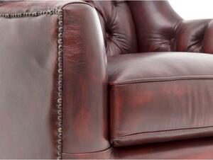 Massive home | Tradiční sedací souprava, starožitná červená Chesterfield z pravé kůže MH880CHES