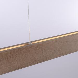 Závesné svietidlo drevené 121 cm vrátane LED s diaľkovým ovládaním - Ajdin