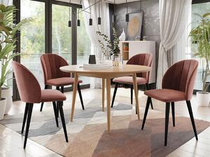 Okrúhly stôl Botiler FI 100 so 4 stoličkami ST100 04, Farby: natura, Farby: čierny, Potah: Magic Velvet 2217 Mirjan24 5903211162176