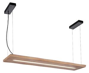 Závesné svietidlo drevené 120 cm vrátane LED s diaľkovým ovládaním - Ajdin
