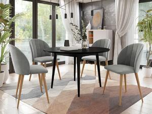 Okrúhly stôl Botiler FI 100 so 4 stoličkami ST100 04, Farby: natura, Farby: čierny, Potah: Magic Velvet 2216 Mirjan24 5903211162077