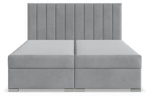 Manželská posteľ AGEN Velvet 140×200 cm svetlosivá
