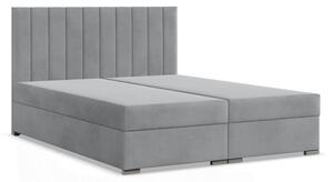 Manželská posteľ AGEN Velvet 140×200 cm svetlosivá