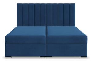 Manželská posteľ AGEN Velvet 140×200 cm tmavomodrá