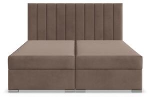 Manželská posteľ AGEN Velvet 140×200 cm hnedá
