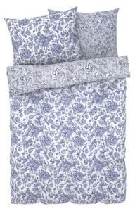 LIVARNO home Obojstranná posteľná bielizeň, 200 x 220 cm, 70 x 90 cm (kvety/modrá) (100351620)