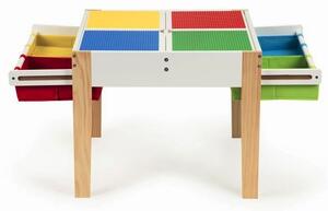 Farebný detský set stolíka a stoličiek Biela