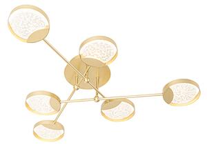 Plafondlamp goud incl. LED 3-staps dimbaar 6-lichts - Patrick