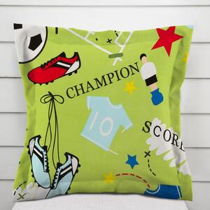 Biante Detská bavlnená obliečka na vankúš s lemom Sandra SA-645 Futbal to je hra - na zelenom 30 x 50 cm