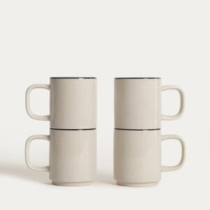 Sada štyroch hrnčekov AZRA béžová 778285 300 ml (4 ks)