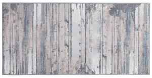 Koberec sivý a béžový polyesterový 80 x 150 cm krátky vlas abstraktný vzor moderný