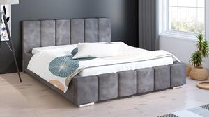 Čalúnená posteľ Maxima 200/200 cm s úložným priestorom šedá