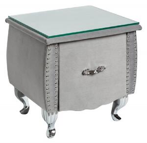 Massive home | Luxusní noční stolek stříbrný Extravagancia 45cm 39357