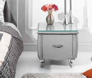 Massive home | Luxusní noční stolek stříbrný Extravagancia 45cm 39357