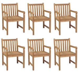Záhradné stoličky 6 ks s antracitovými podložkami tíkový masív
