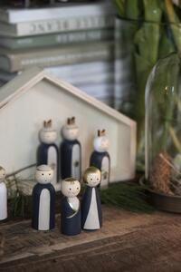 IB Laursen Vianočný betlehem so 7 ručne maľovanými drevenými figúrkami