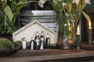 IB Laursen Vianočný betlehem so 7 ručne maľovanými drevenými figúrkami