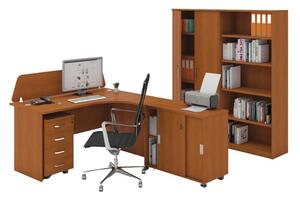 Zostava kancelárskeho nábytku MIRELLI A+, typ C, pravá, čerešňa
