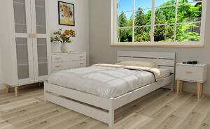 Postel Maxima 160/200 cm masív borovice + rošt - biela
