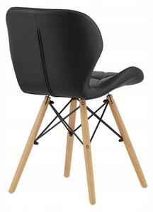 SUPPLIES LAGO SKIN Jedálenská kožená stolička - čierna farba