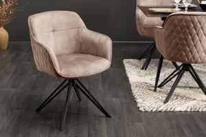 Massive home | Moderní otočná židle ze sametu, růžová Gustav MH402590