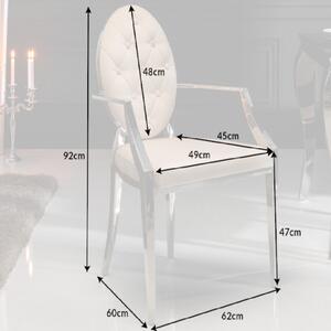 Massive home | Prošívaná jídelní židle ze sametu, béžová Gustav MH407970