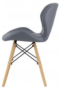 SUPPLIES LAGO SKIN Jedálenská kožená stolička - šedá farba
