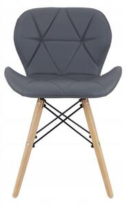 SUPPLIES LAGO SKIN Jedálenská kožená stolička - šedá farba