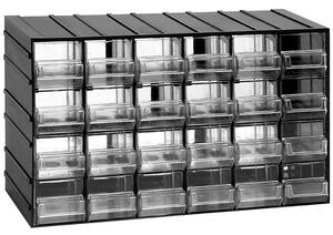 Modulová skrinka so zásuvkami, 382 x 148 x 230 mm, 24 zásuviek