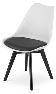 SUPPLIES BJORN Jedálenská škandinávska stolička - bielo čierna farba/čierne nohy