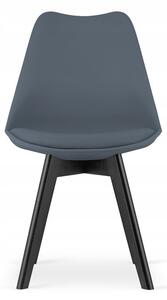 SUPPLIES BJORN Jedálenská škandinávska stolička - grafitová farba/čierne nohy