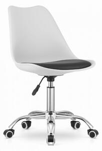 Otočná stolička ALBA - bielo-čierna