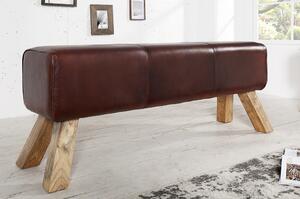 Massive home | Kožená lavice z masivního dřeva Melon MH391420 120 x 30 cm