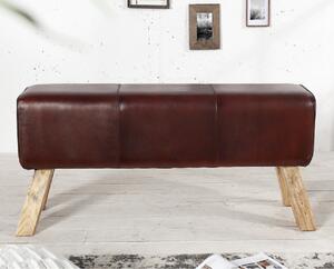 Massive home | Kožená lavice z masivního dřeva Melon MH362690 120 x 30 cm