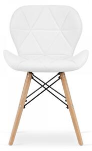SUPPLIES LAGO SKIN Jedálenská kožená stolička - biela farba