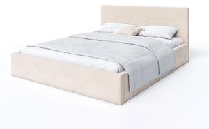 Čalúnená manželská posteľ s úložným priestorom Ingrit - krémová Rozmer: 180x200