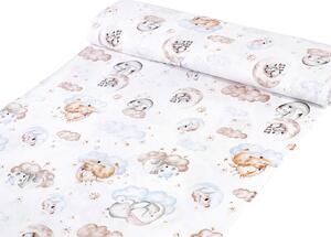 Biante Detské bavlnené posteľné obliečky do postieľky Sandra SA-368 Spiace zvieratká na oblohe Do postieľky 90x120 a 40x60 cm