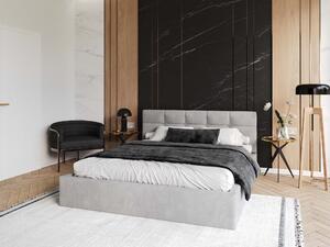 Čalúnená manželská posteľ s úložným priestorom Ingrit - sivá Rozmer: 140x200