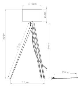 Sollux SL.1905 - Stojacia lampa NATT 1xE27/15W/230V béžovo-hnedá