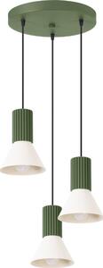 Sollux SL.1873 - Závesné svietidlo s lankom ESTRIA 3xE14/10W/230V priemer 30 cm zelené
