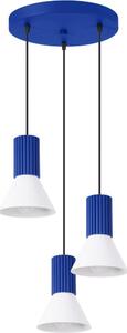 Sollux SL.1875 - Luster na lanku ESTRIA 3xE14/10W/230V pr. 30 cm modrá
