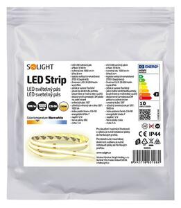 SOLIGHT LED COB svetelný pás 5m, 10W/m, 1000lm/m, CR>90, IP44, teplá biela