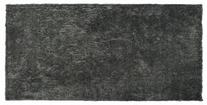 Koberec shaggy tmavosivý zmes bavlny a polyesteru 80 x 150 cm huňatý s vysokým vlasom