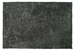 Koberec shaggy tmavosivý zmes bavlny a polyesteru 140 x 200 cm huňatý s vysokým vlasom