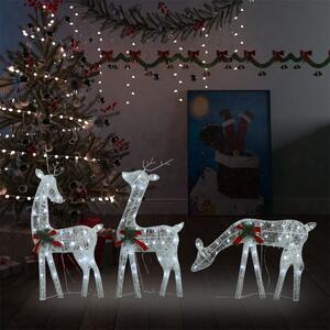 Vianočná sobia rodinka 270x7x90 cm strieborná studené biele svetlo sieťovina